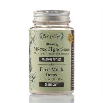 Natural face mask with green clay Evergetikon