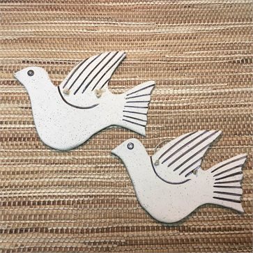 Handmade Ceramic Doves (Pigeons)- Set of 2
