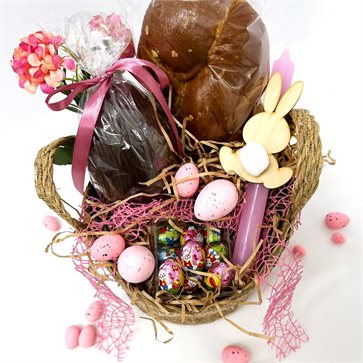 Chocolate Easter Eggs & Greek Tsoureki | Easter Gift in Pink