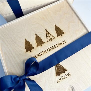 Premium Wooden Box with Logo - Corporate Gift