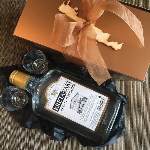 Tsikoudia Raki the traditional Cretan spirit Kretaraki giftbox