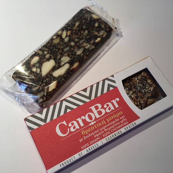 Cretan carob energy bar, carob syrop nutritious bar