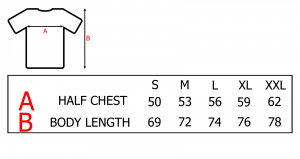 The cretan T-shirt size guide