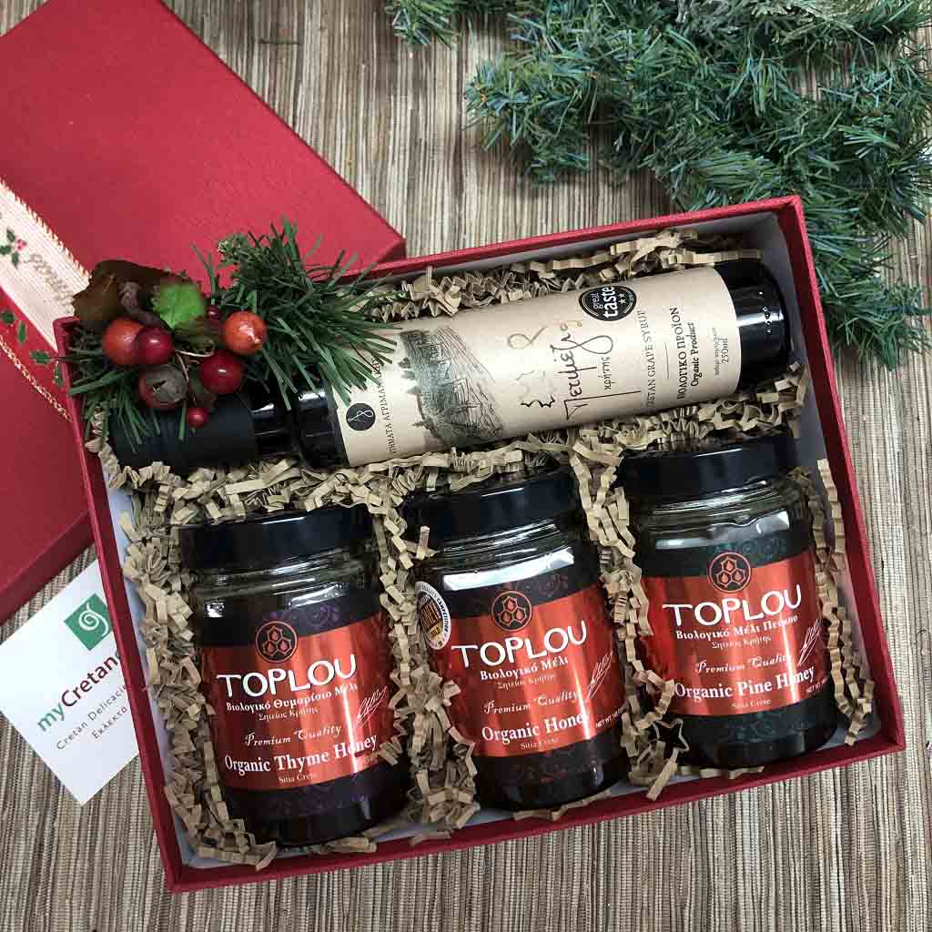 Christmas Gift with Organic Honey Toplou & Organic Grape Syrup
