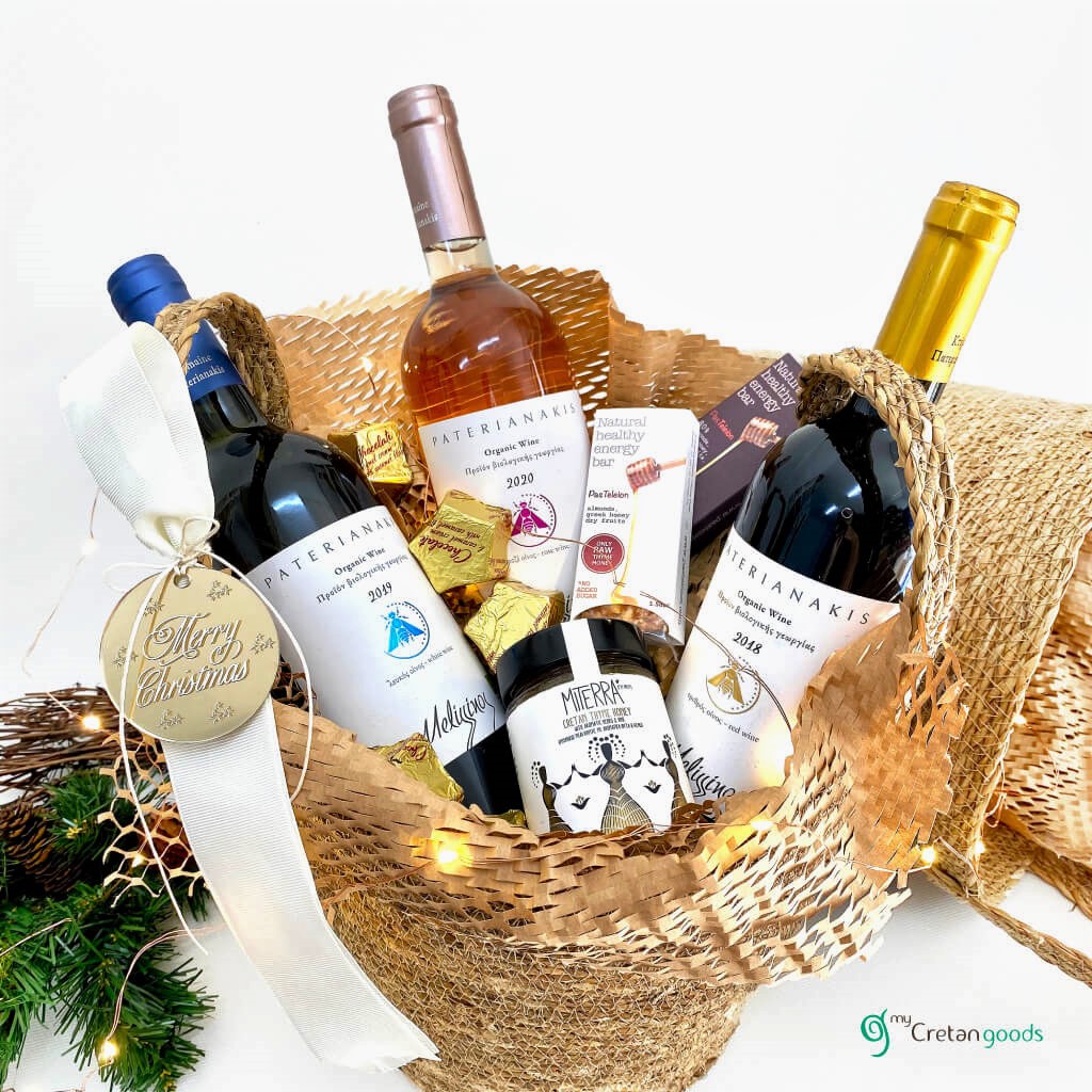Organic Wine Tasting - Melissinos - Christmas Gift Basket