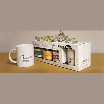 Set 3cretan herbs + 1 cup ILIOSTASIO Cretan Herbs