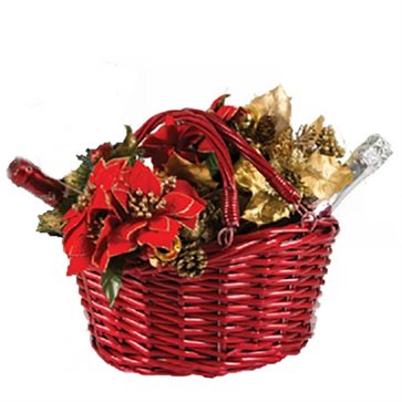 Red Gift Basket for Christmas Gifts