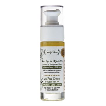 24h Face Cream for oily, acne-prone skin with Dictamus & Tea Tree by Evergetikon