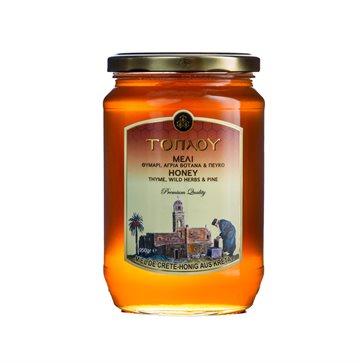 Μέλι Τοπλού Σητείας με Θυμάρι Πεύκο Βότανα – Great Taste Βραβείο 950gr