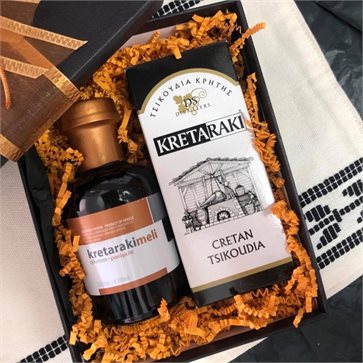 Gift Box Tsikoudia Kretaraki & Rakomelo KretarakiMeli 200ml