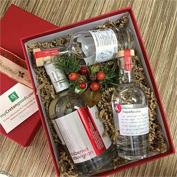 Single-Variety Cretan Tsikoudia Christmas Gift Box