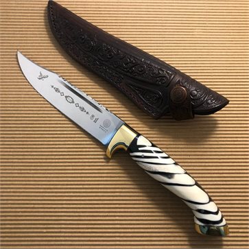 Cretan Knife Cama with Curved Leather Sheath 28cm