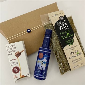 Cretan Gift box Ouzo EnergyBar & Greek Salad Mix