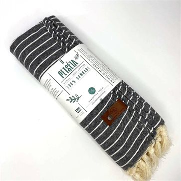 Petseta Αnthracite Woven Beach Towel Premium Texture