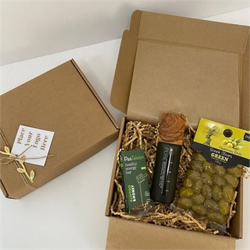 Greek Conference Gift box with Olive Oil, Olives and Energy Bar