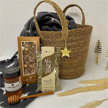 Christmas Gift Basket - Chocolate, Honey, Mountain Tea