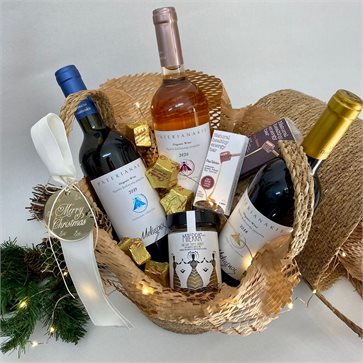 Organic Wine Tasting - Melissinos - Christmas Gift Basket