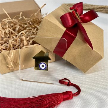 Greek Gouri 'Lucky Home' with Evil Eye - New Year's Charm