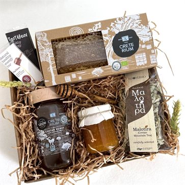 Greek Breakfast: Organic Honey & Raw Honeycomb | Greek Gift Box