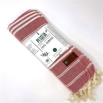 Petseta Red-White Woven Beach Towel Classic