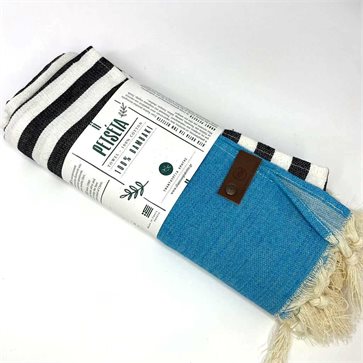 Petseta Striped Turquoise Beach Towel of Premium Texture