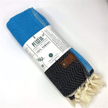 Petseta Turquoise Beach Towel of Deluxe Fishbone Texture