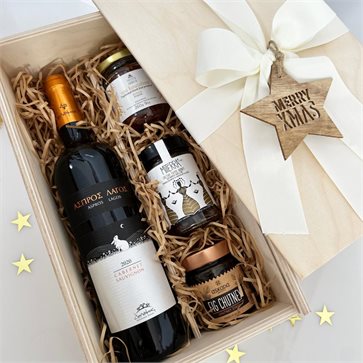 Christmas Gift Box with Aspros Lagos Wine