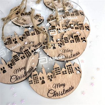 Christmas Wooden Ornament with Logo