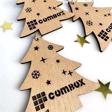 Christmas Wooden Ornament with Company's Logo