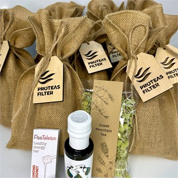 Corporate Gift Pouch with Wooden Branded Tag