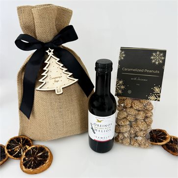 Christmas Corporate Gift Pouch with Semeli Red Wine